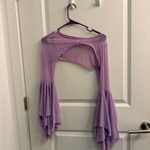 iHeartRaves Purple Mesh Crop Top
